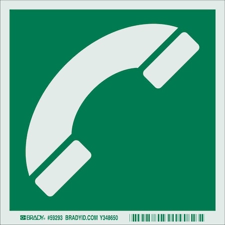 Brady Phone Sign, 6 in x 6 in, Square, Polyester, 59293 59293